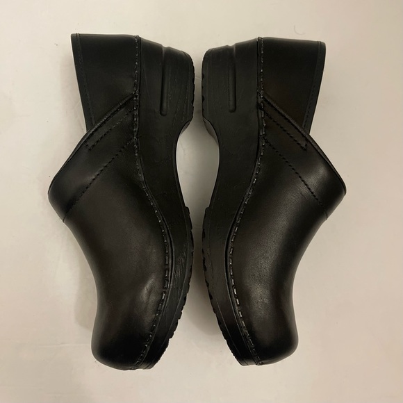 Sanita Black Leather Clogs - Picture 4 of 7